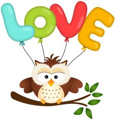 Cute Owl with Love Balloon