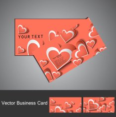 Fantastic Valentine's Day colorful heart business card set