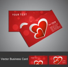 Business card set Valentine's Day vector design