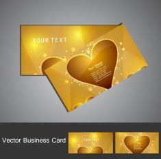 Business card set Valentine's Day bright colorful heart vector