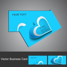 Business card set Valentine's Day blue colorful vector background