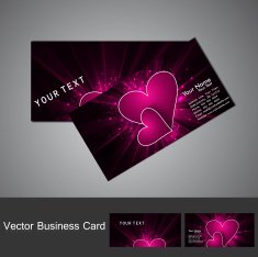 Fantastic Valentine's Day colorful heart business card set N2