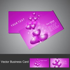 Valentine's Day colorful heart stylish business card set design