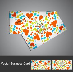 Business card set Valentine's Day colorful heart texture background vector