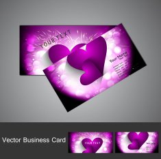 Valentine's Day colorful heart stylish business card set vector