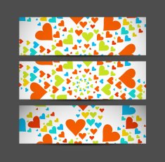Valentine's Day Set of cute hearts header vector illustration