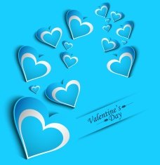 Valentine's Day blue colorful fantastic card background