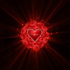 Valentine's day bright colorful hearts greeting card background illustration