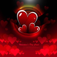 Celebration valentines day hearts bright colorful card vector illustration