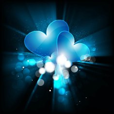 Valentines day love blue heart colorful wave Vector