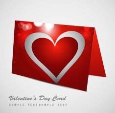 Valentine's Day red colorful heart marriage card set design background