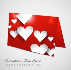 Valentine's Day colorful heart marriage card set vector