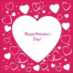 Valentine's background with many white hearts