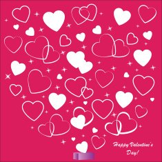 Valentine's background with many white hearts N4