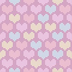 Seamless pattern with mosaic hearts N2