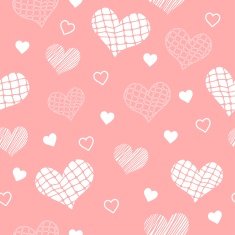 Seamless light red pattern with hearts