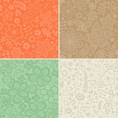 Set of four floral patterns (seamlessly tiling) N2