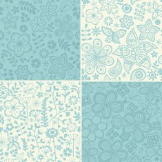 Set of four floral patterns (seamlessly tiling) N3