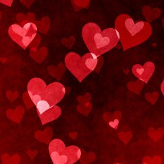 red hearts background of Valentine's day Love grunge texture