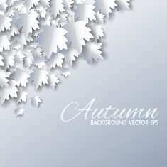 Autumn background with paper cut maple
