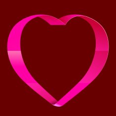 Pink Glossy Ribbon Heart