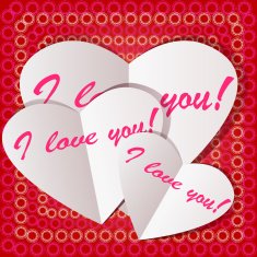 White paper heart Valentins day