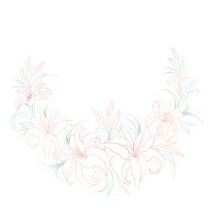 Floral background with blooming lilies