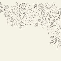 Isolation vintage frame from flowers roses