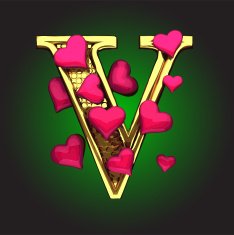 Golden Figure with Hearts v