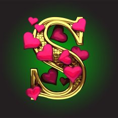 Golden Figure with Hearts s