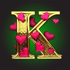 Golden Figure with Hearts k