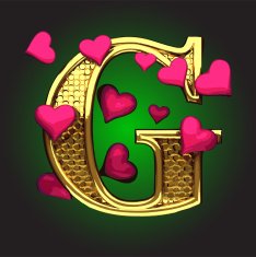 Golden Figure with Hearts g