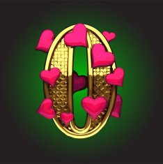Golden Figure with Hearts 0