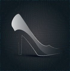 glass shoe on a metal background N2