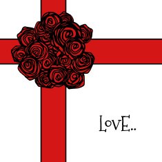 vector roses gift box