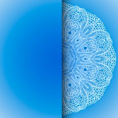 Blue winter round lace background