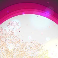 Pink card with flowers N2