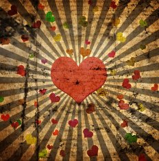 abstract grunge background with hearts N17