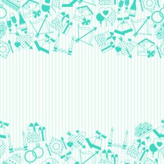 Seamless wedding pattern in retro style