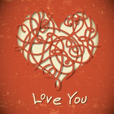 Heart in vintage style