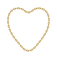Gold chain in shape of heart