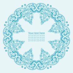 Greeting card cover invitation with lace round pattern