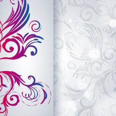 Abstract retro floral pattern N22