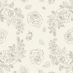 Elegance Seamless pattern with flowers roses