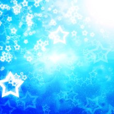 glowing stars on blue background