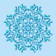 circular pattern with blue flowers N2