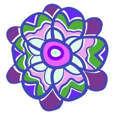 Funny colorful flower isolated on white background