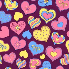 pattern with colorful valentine hearts N2