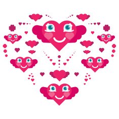 Cute heart characters