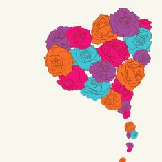 Pink roses heart shape